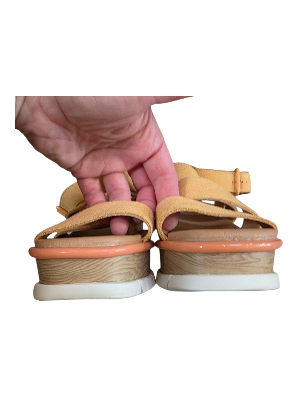 Sorel Joanie III Tan Leather Suede Sandals Wedge Size 10.5 NWOT - Picture 6 of 8
